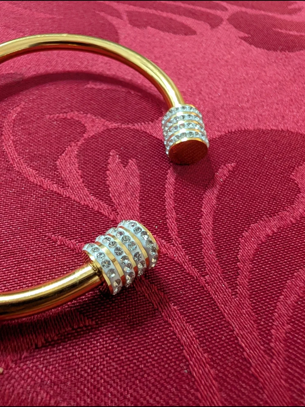 Gold-Tone Color Crystal Cuff Bracelet - Women Jewelry